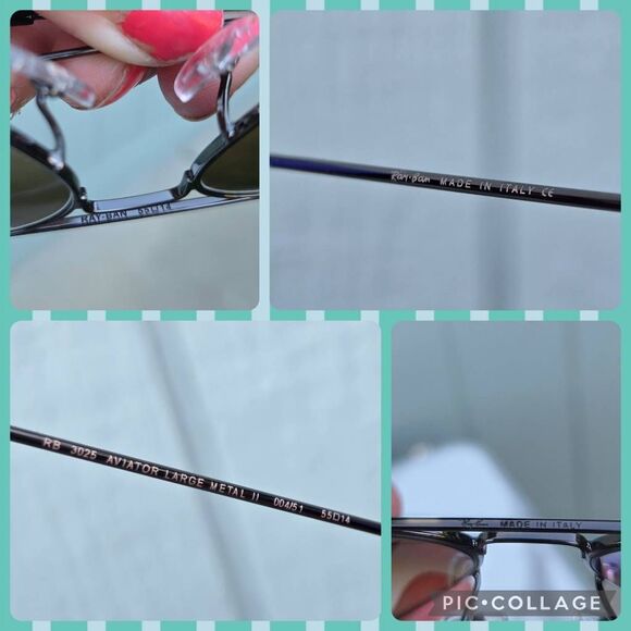 Ray-Ban Aviator Gunmetal and Light Brown Rainbow Gradient Sunglasses. RB3025 - Picture 8 of 9